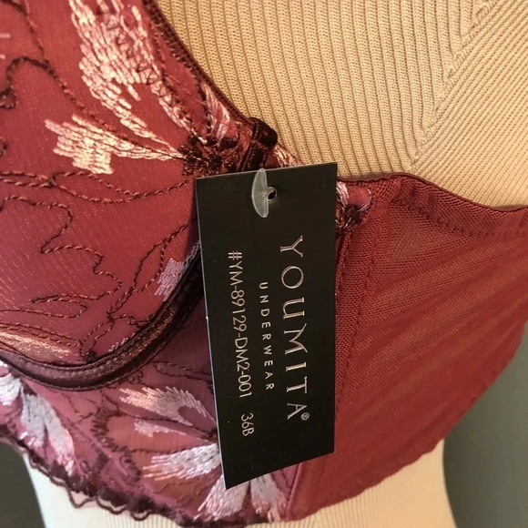 NWT Longline floral satin bra 36B - Picture 10 of 14